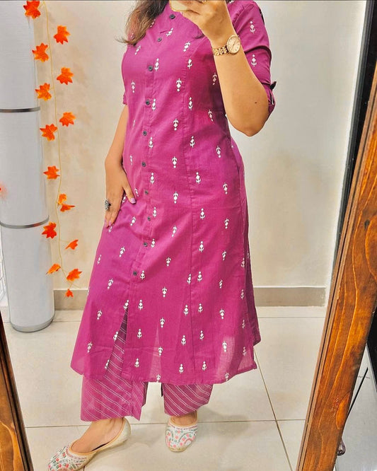 Aline kurta's pattern paired with Ankle length pant